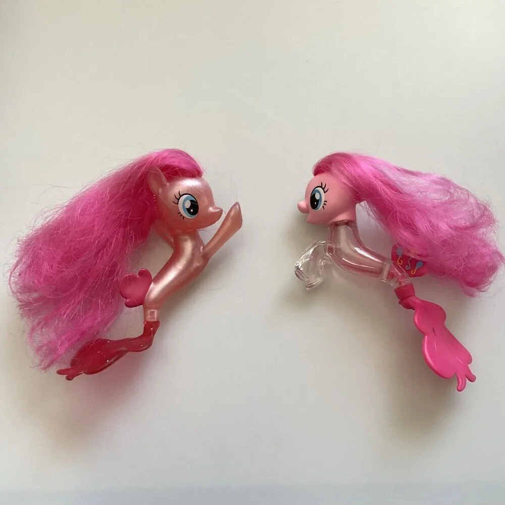 MY LITTLE PONY PINKIE PIE SEAPONY MERMAID GLITTER SPARKLE FIGURINES SET OF 2